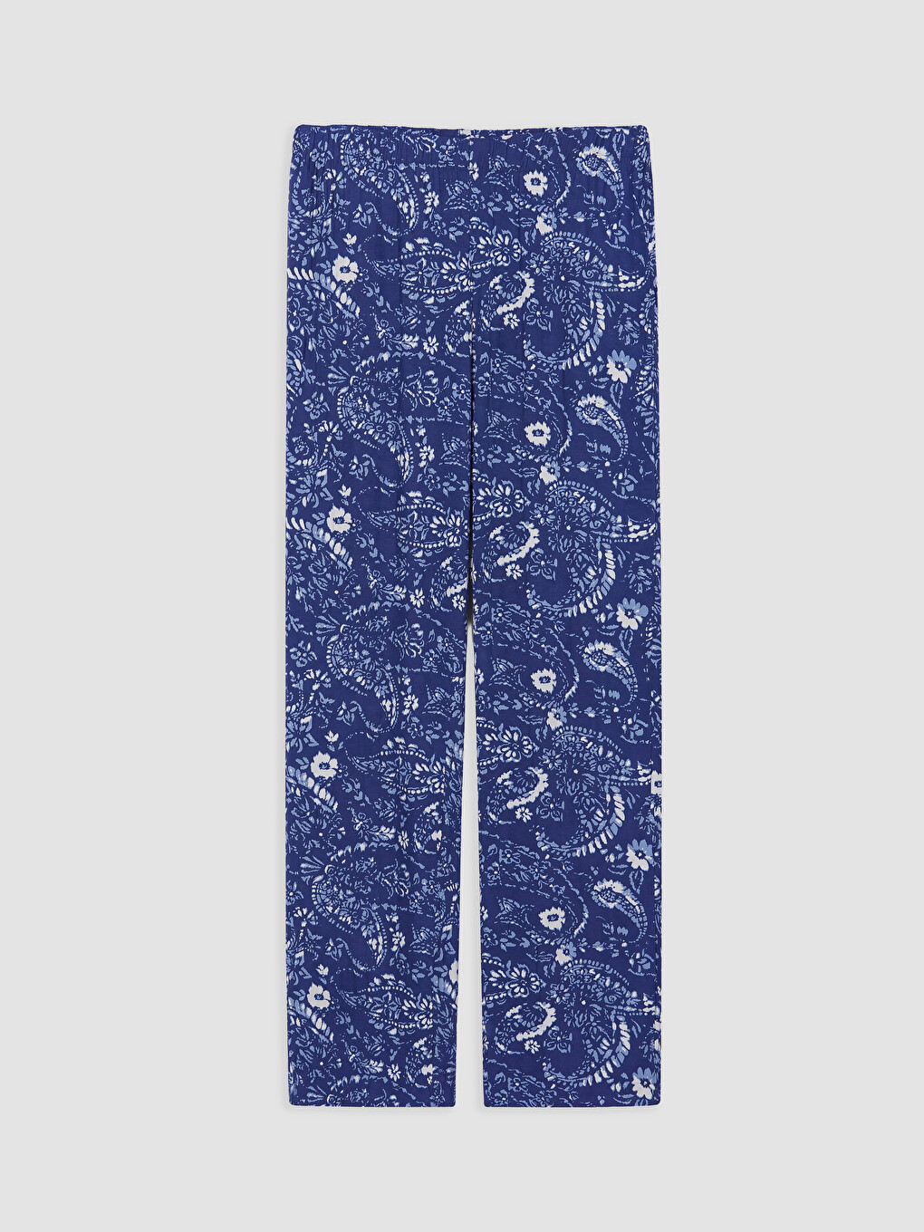 Lacivert Beli Lastikli Desenli Kadın Pijama Alt