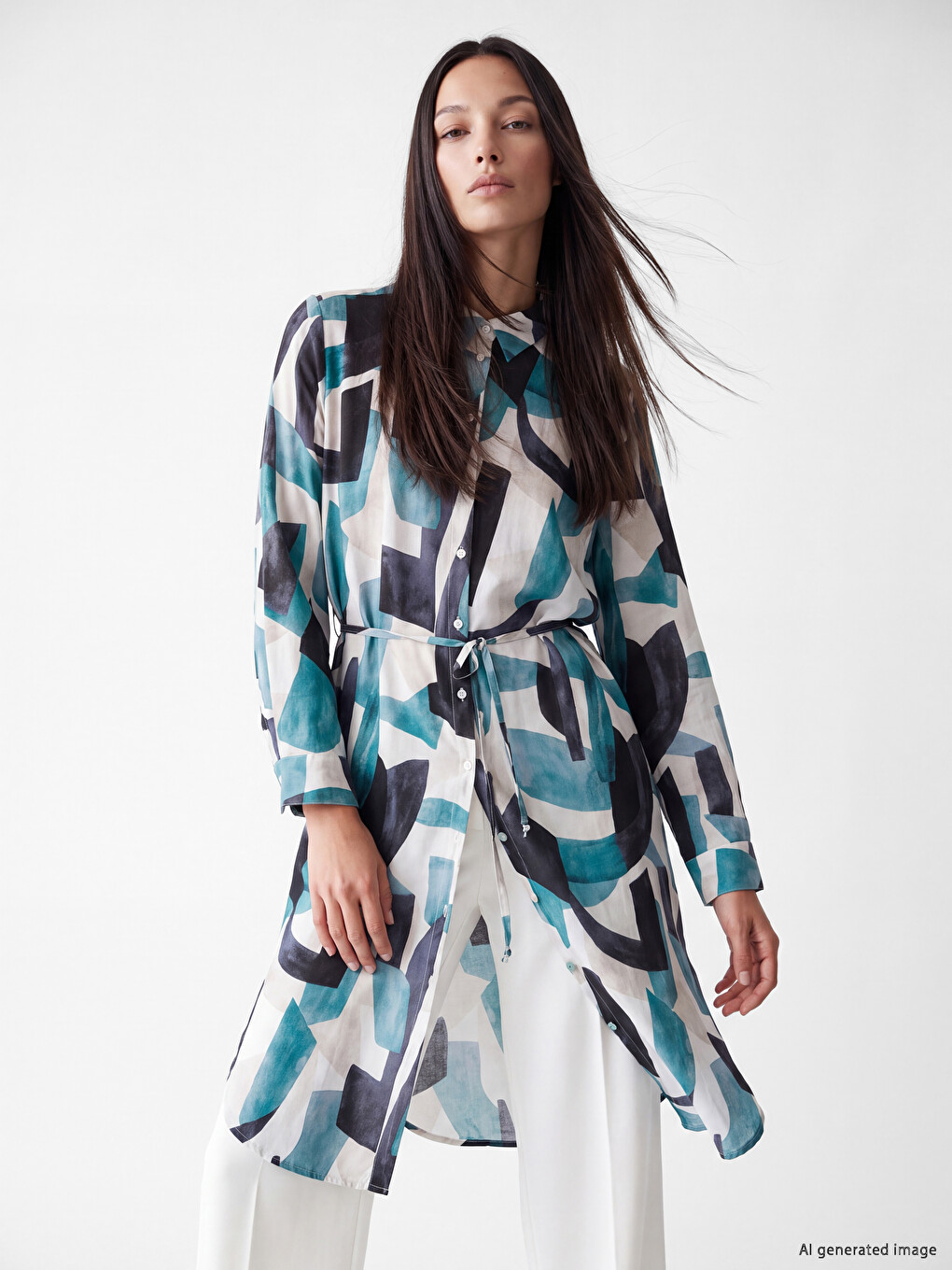 Woman Mix Shirt Tunic