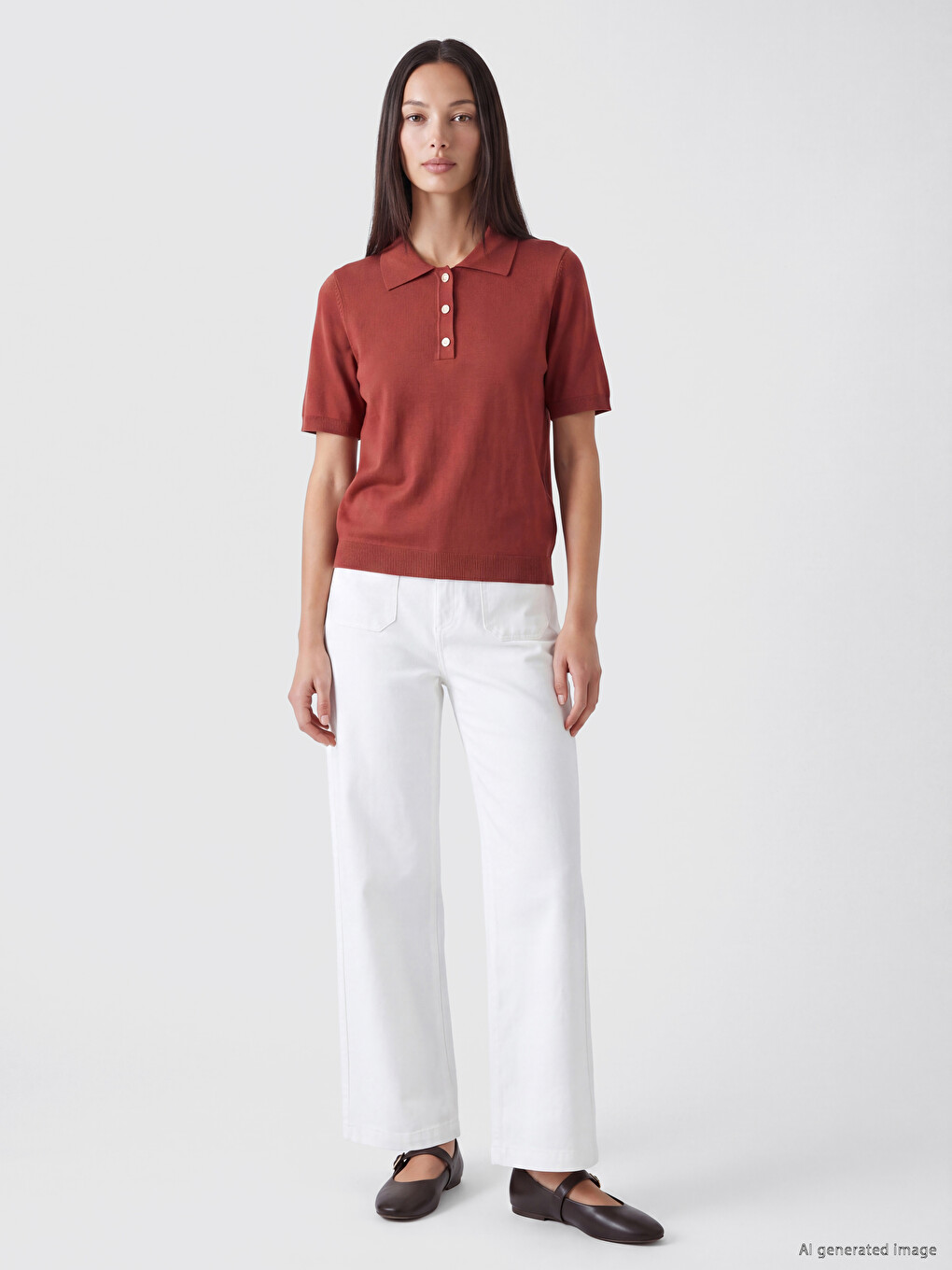 Polo Collar Women's Knitwear Sweater-1