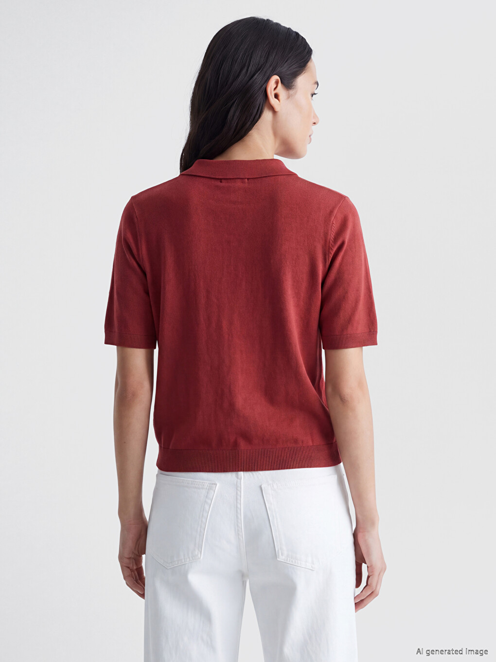 Polo Collar Women's Knitwear Sweater-3