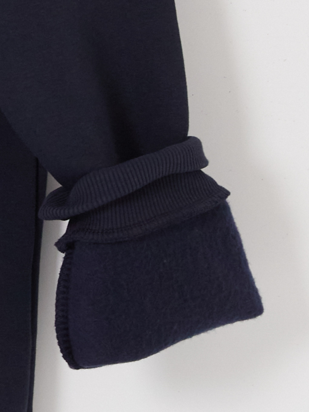 Lacivert Polo Yaka Kadın Kalın Sweatshirt-7