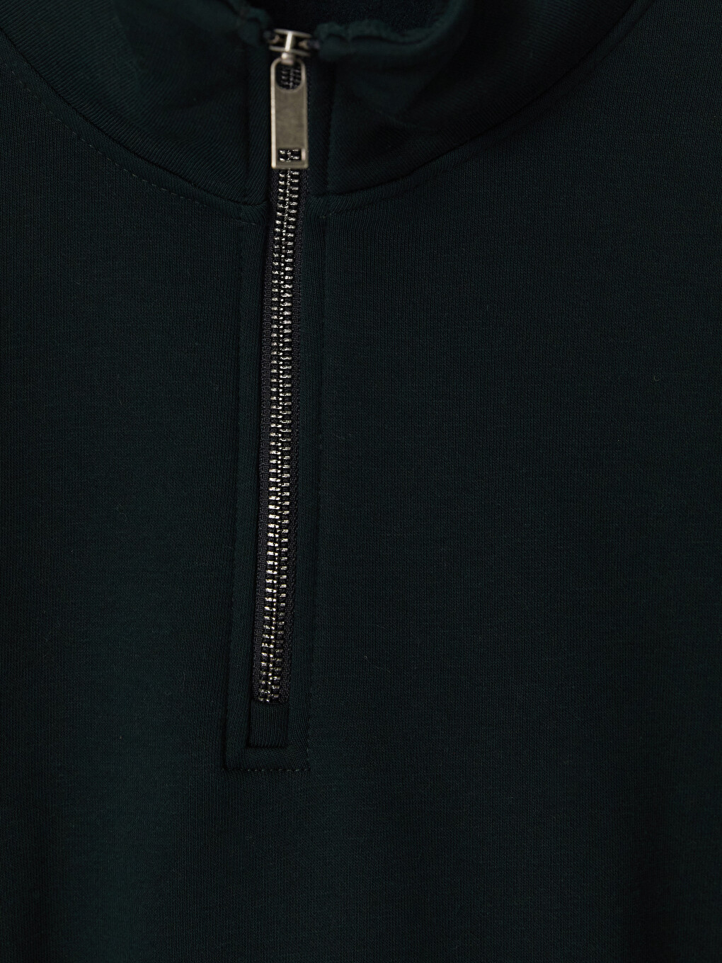 Yeşil Dik Yaka Erkek Kalın Sweatshirt-2