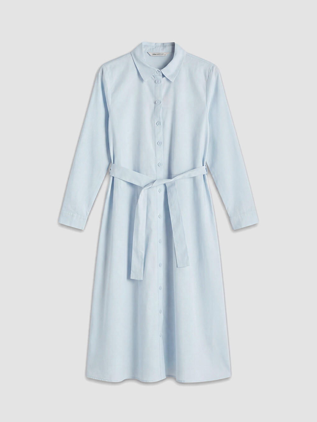Sashed Poplin Shirt Dress-4