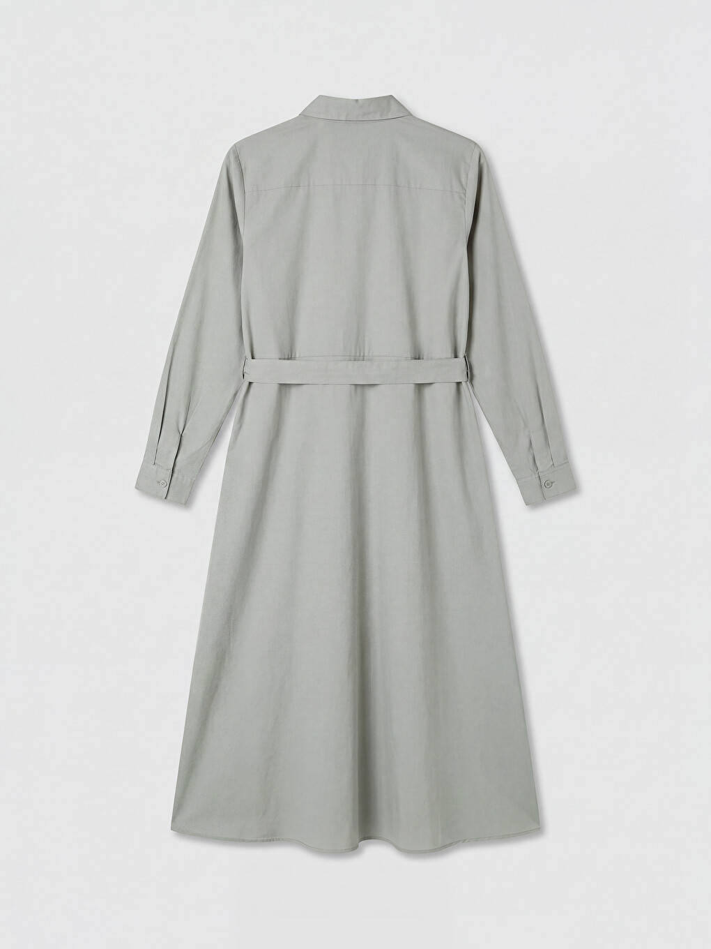 Sashed Poplin Shirt Dress-5