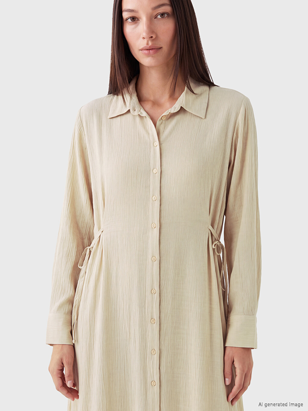 Robe Chemise Froissée À Nouer-1