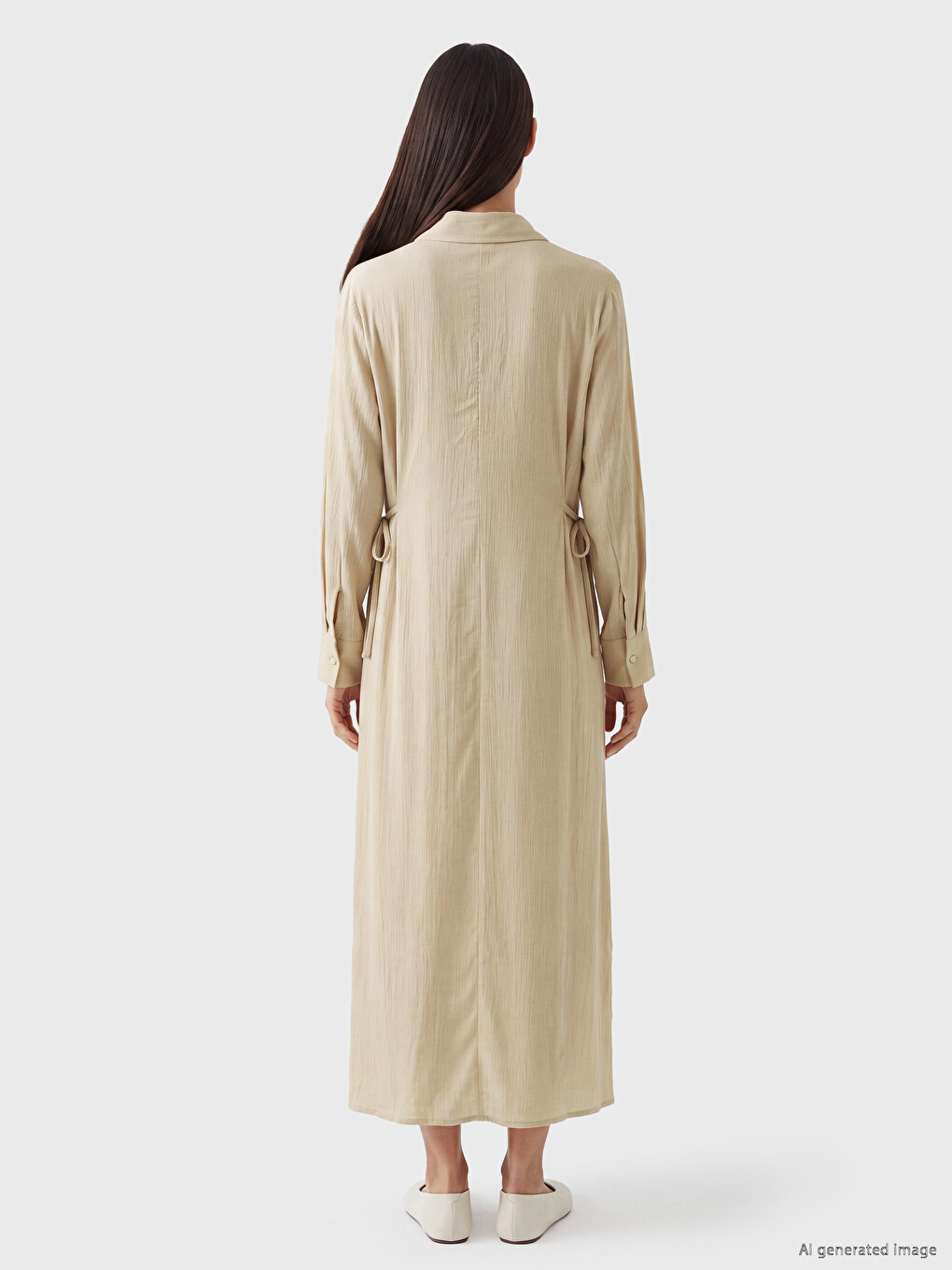Robe Chemise Froissée À Nouer-3