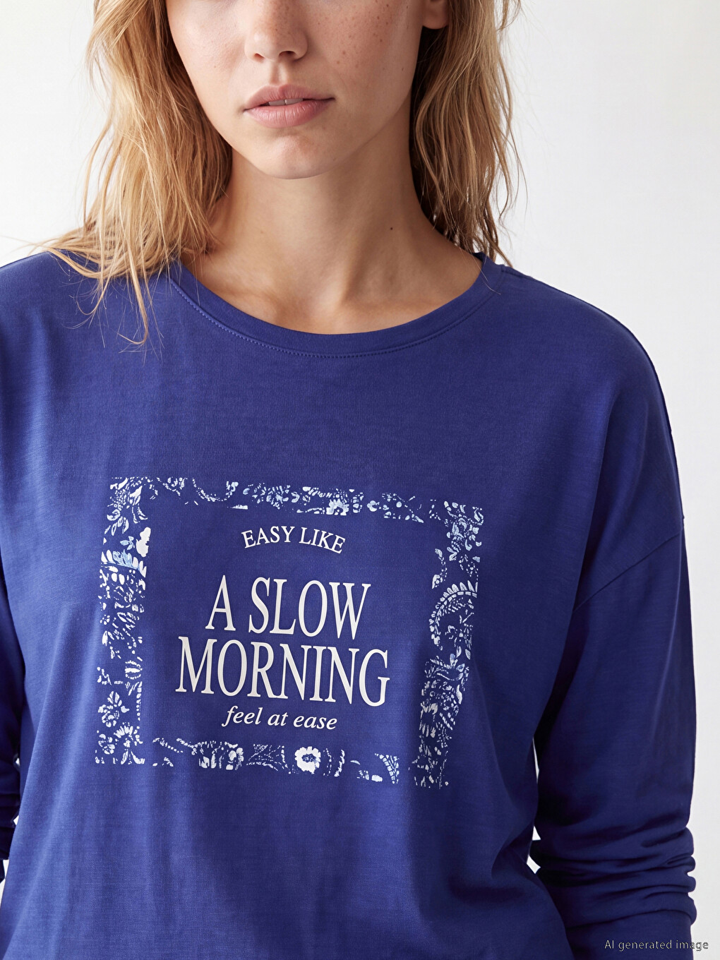 Crew Neck Printed Women's Pyjamas Set-2
