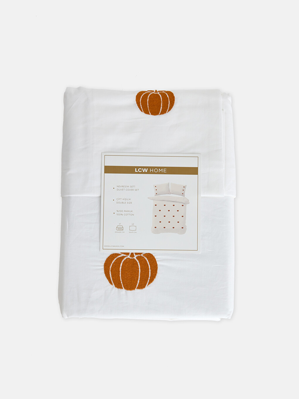 Pumpkin Printed Double Cotton Duvet Cover Set-3