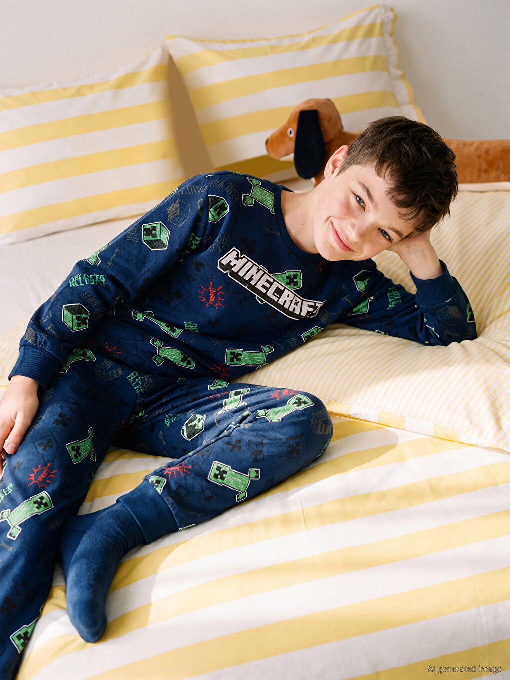 Bedrucktes Minecraft Jungen Pyjama-set-1