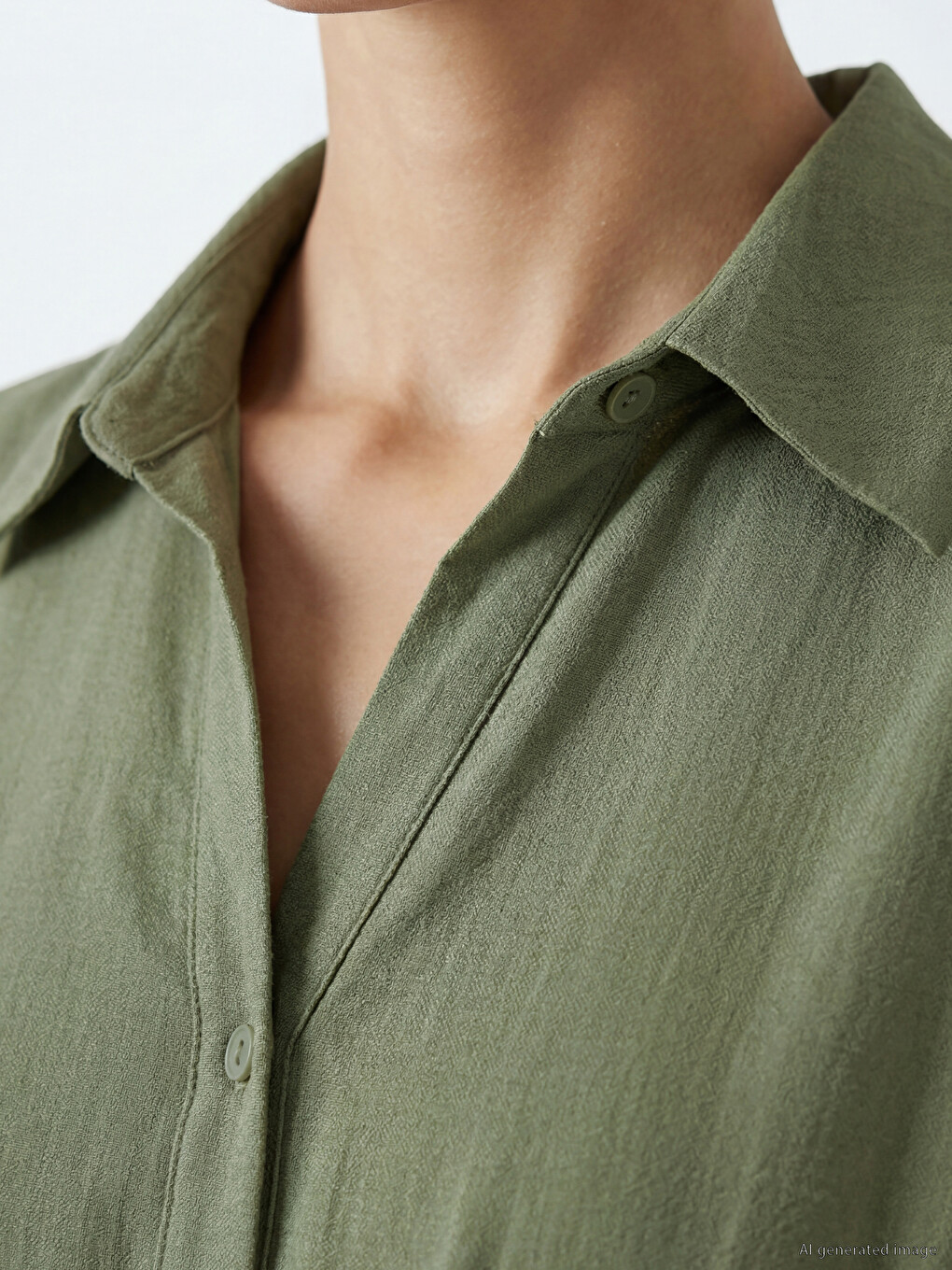 Robe de chemise Vert Femme-2