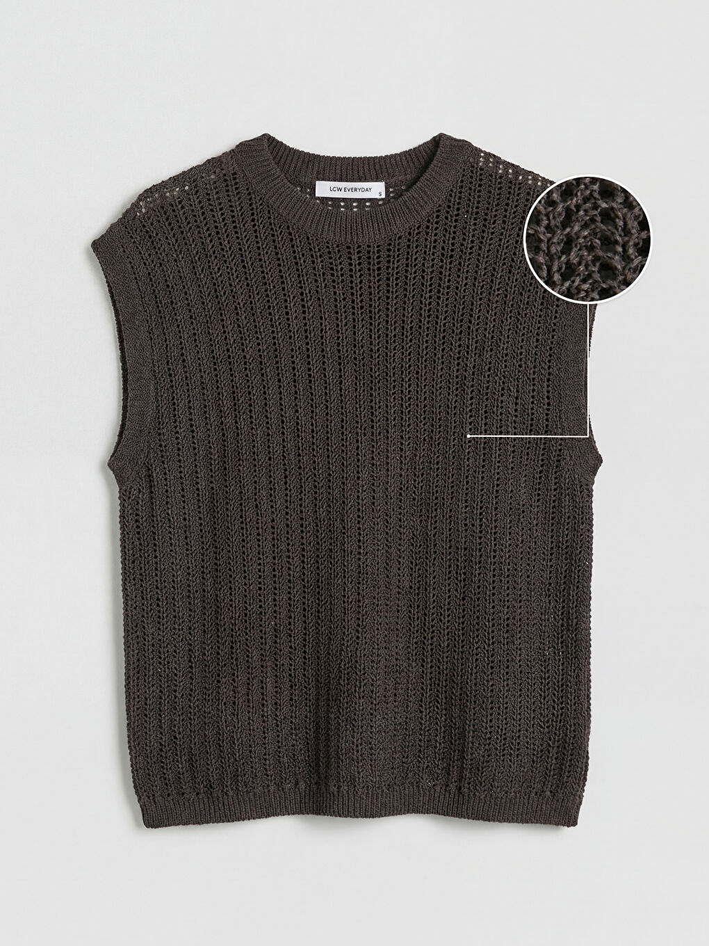 Kahverengi Bisiklet Yaka Ajurlu Kadın Triko Süveter-4