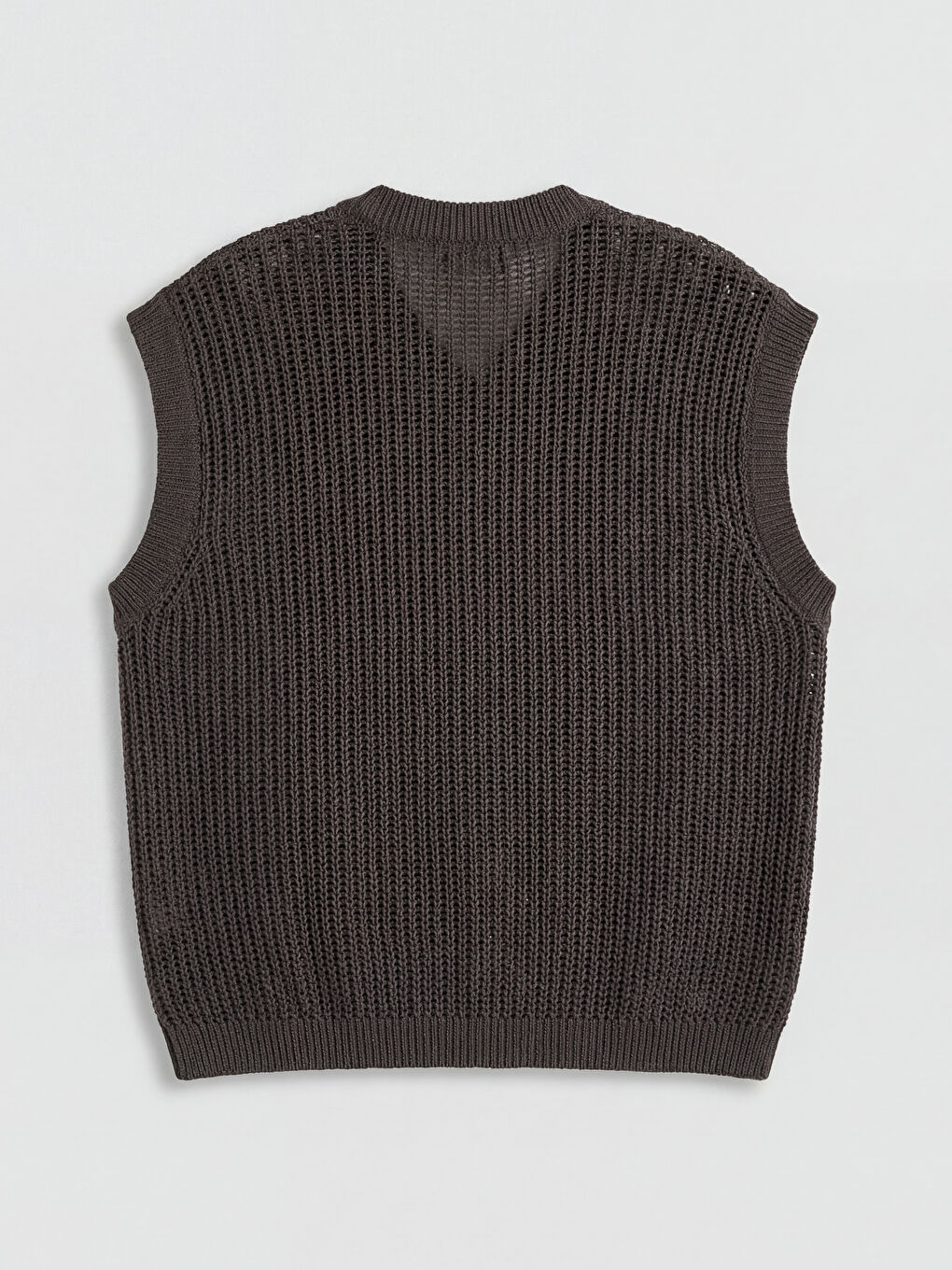 Kahverengi Bisiklet Yaka Ajurlu Kadın Triko Süveter-5