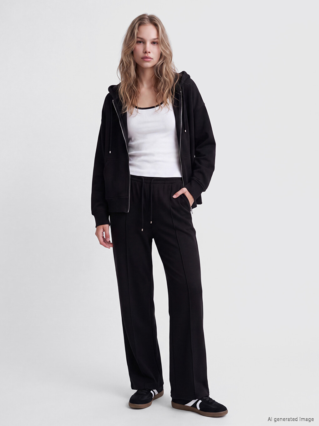 Sweat Zippé Noir Femme-1