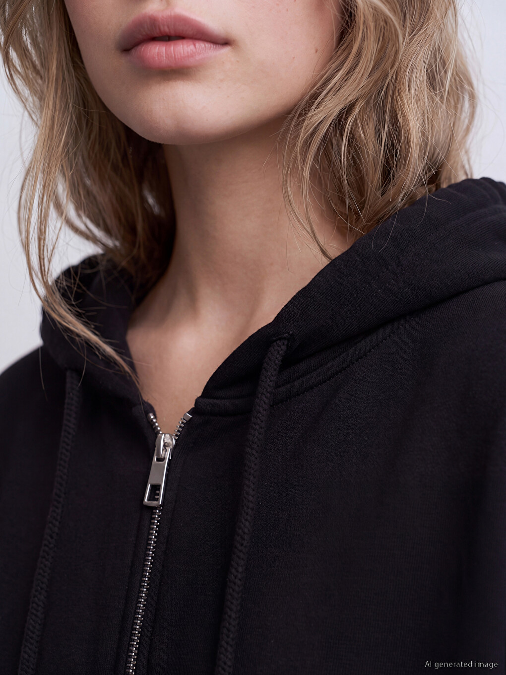 Sweat Zippé Noir Femme-2