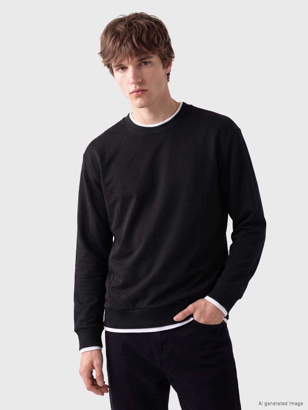Crew Neck Embroidered Sweatshirt