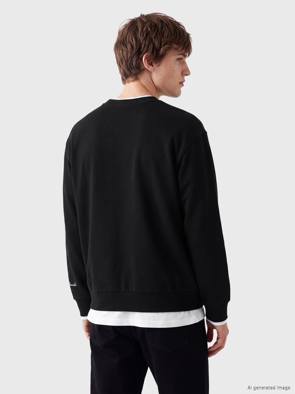 Crew Neck Embroidered Sweatshirt-3