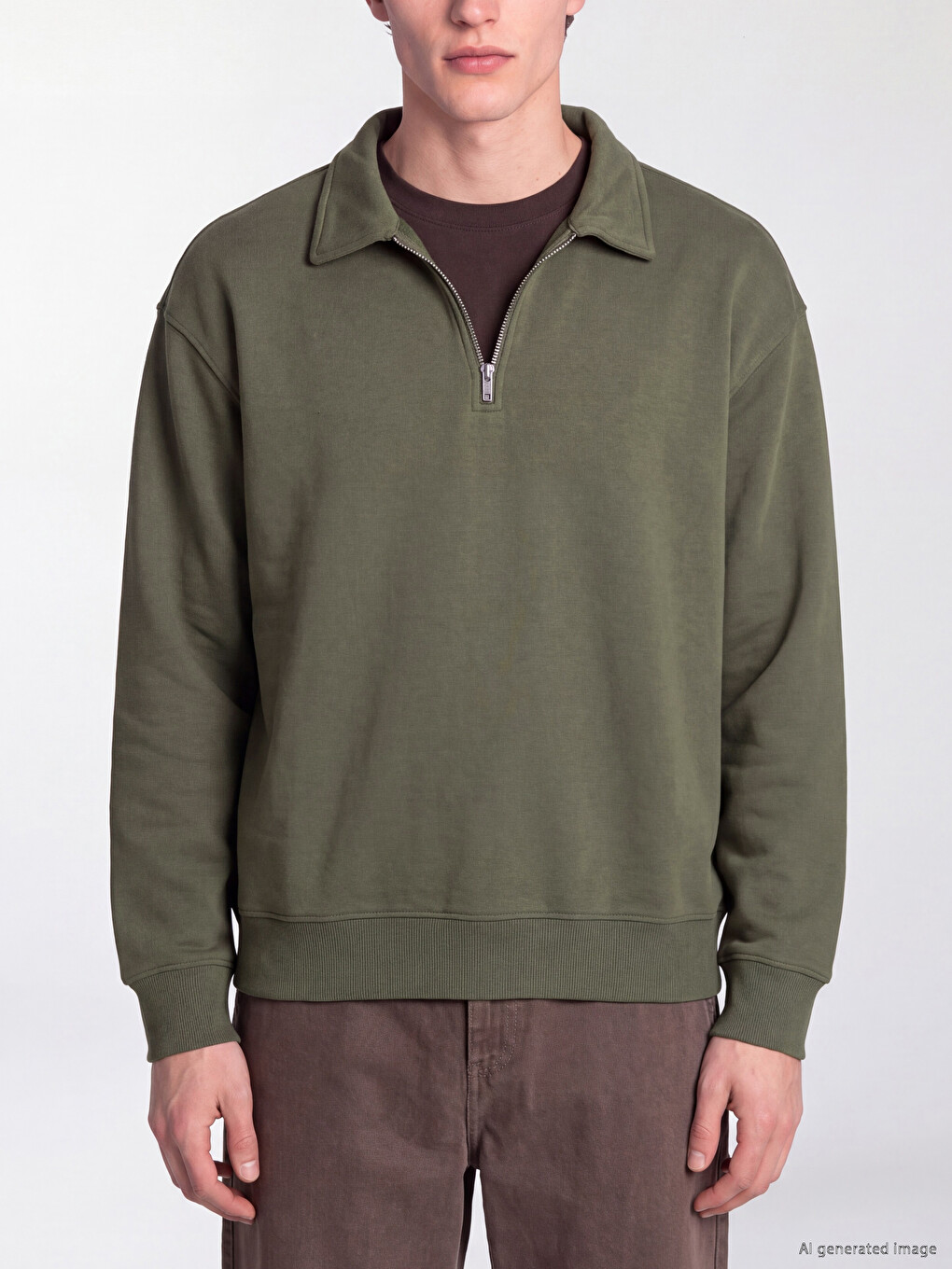 Man Khaki Sweatshirt-2