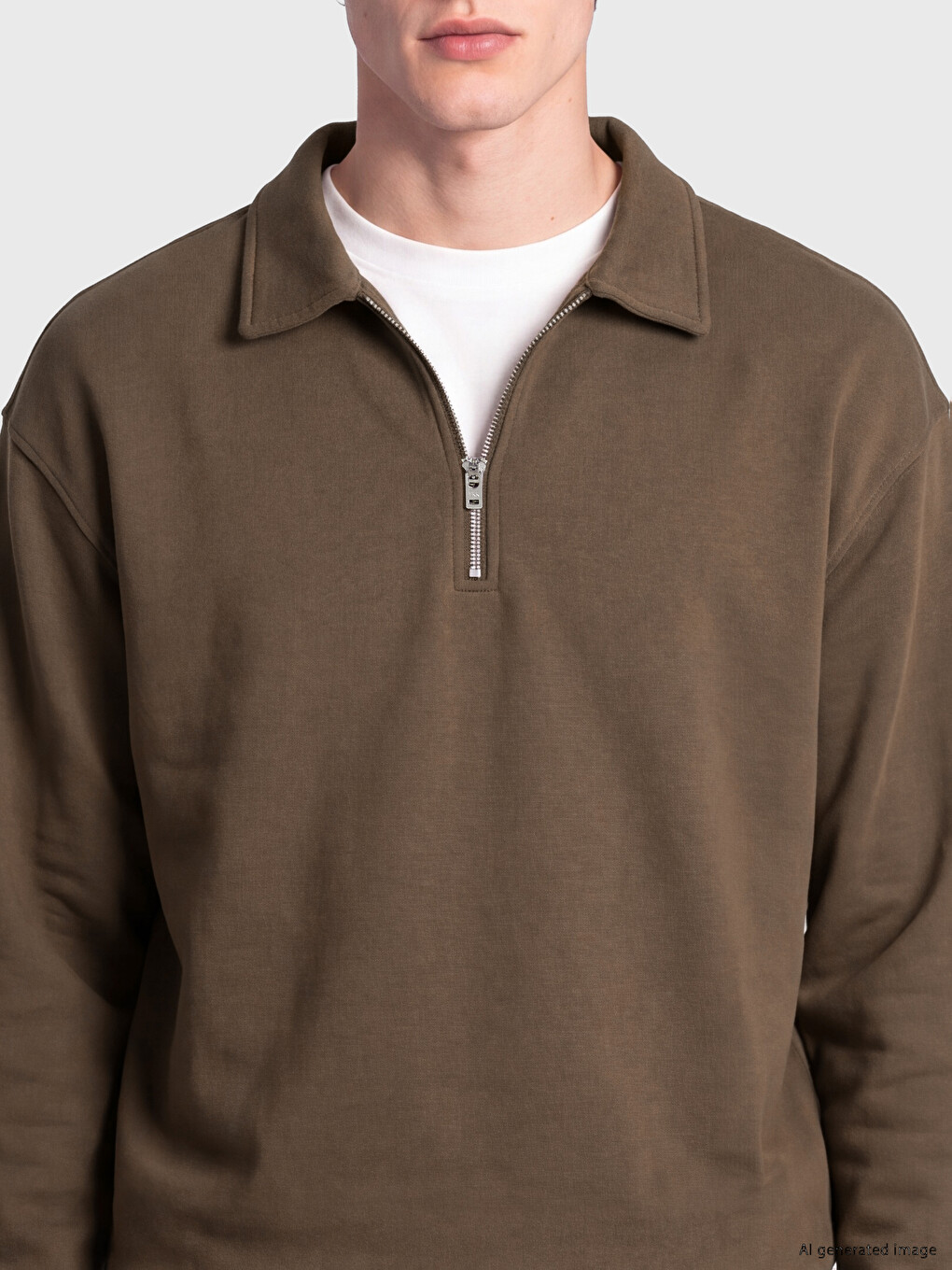 Polo Collar Men's Thick Sweatshirt-2