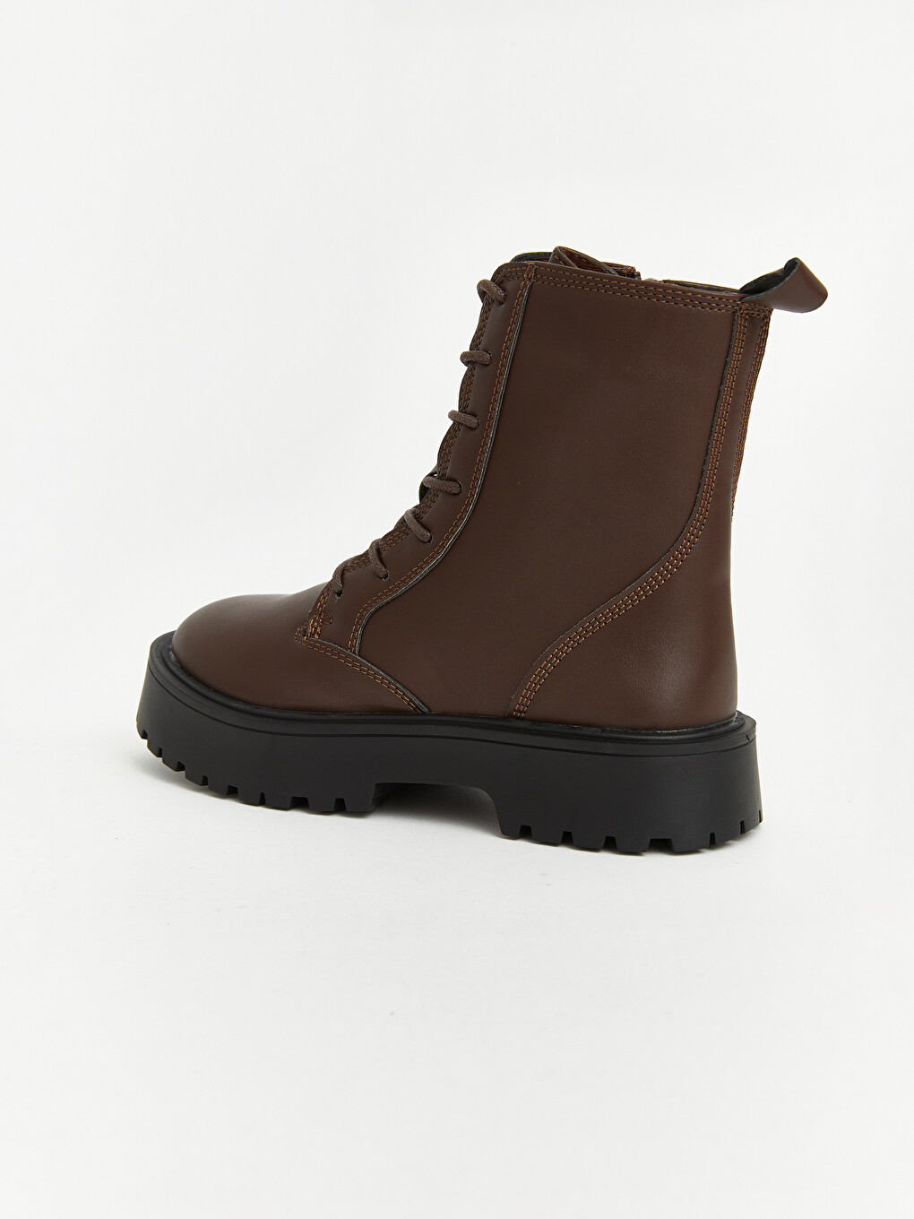 Laced And Zippered Thick Soled Girls' Boot-1