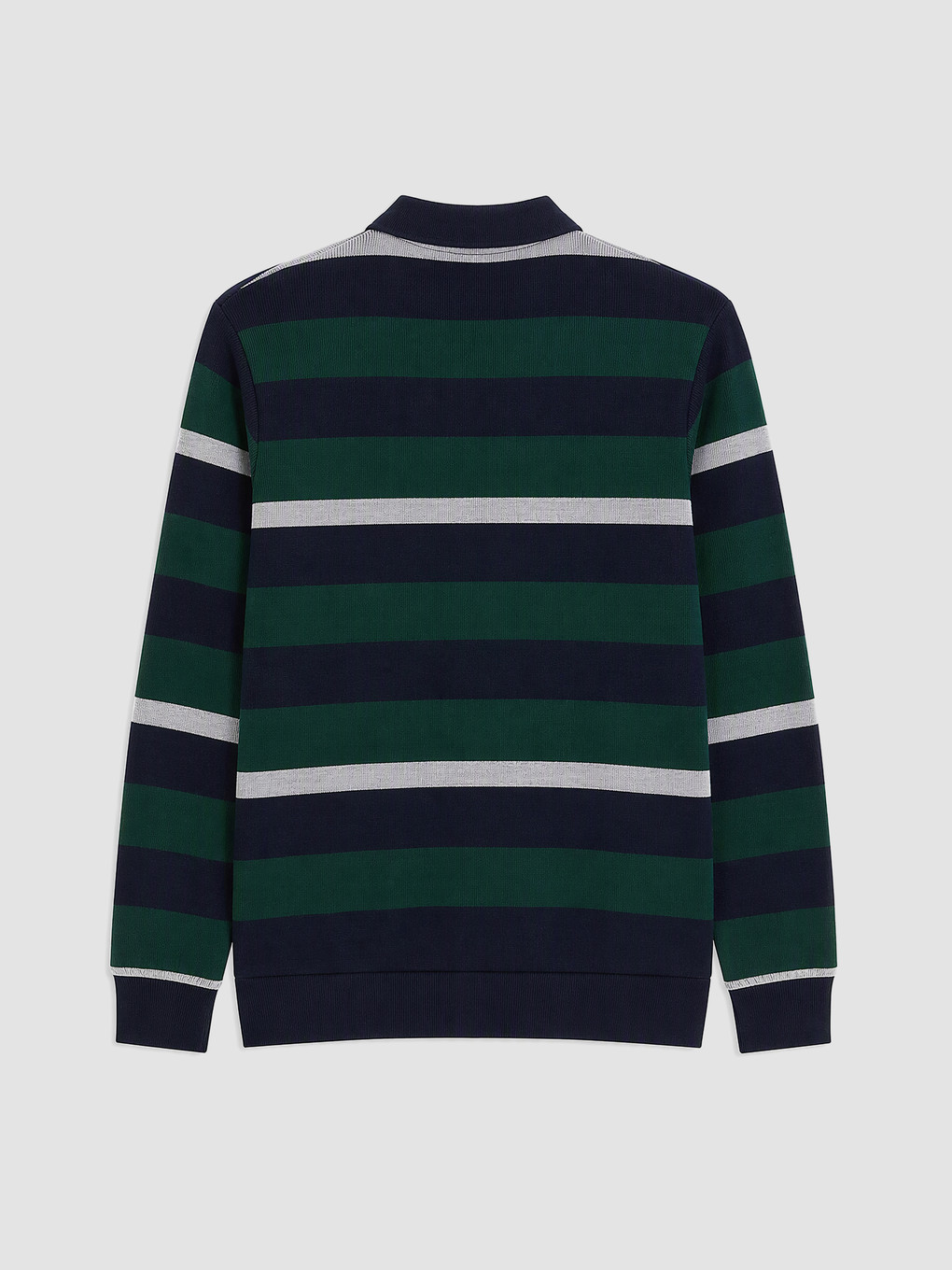 Polo Collar Striped Men's Sweatshirt-1