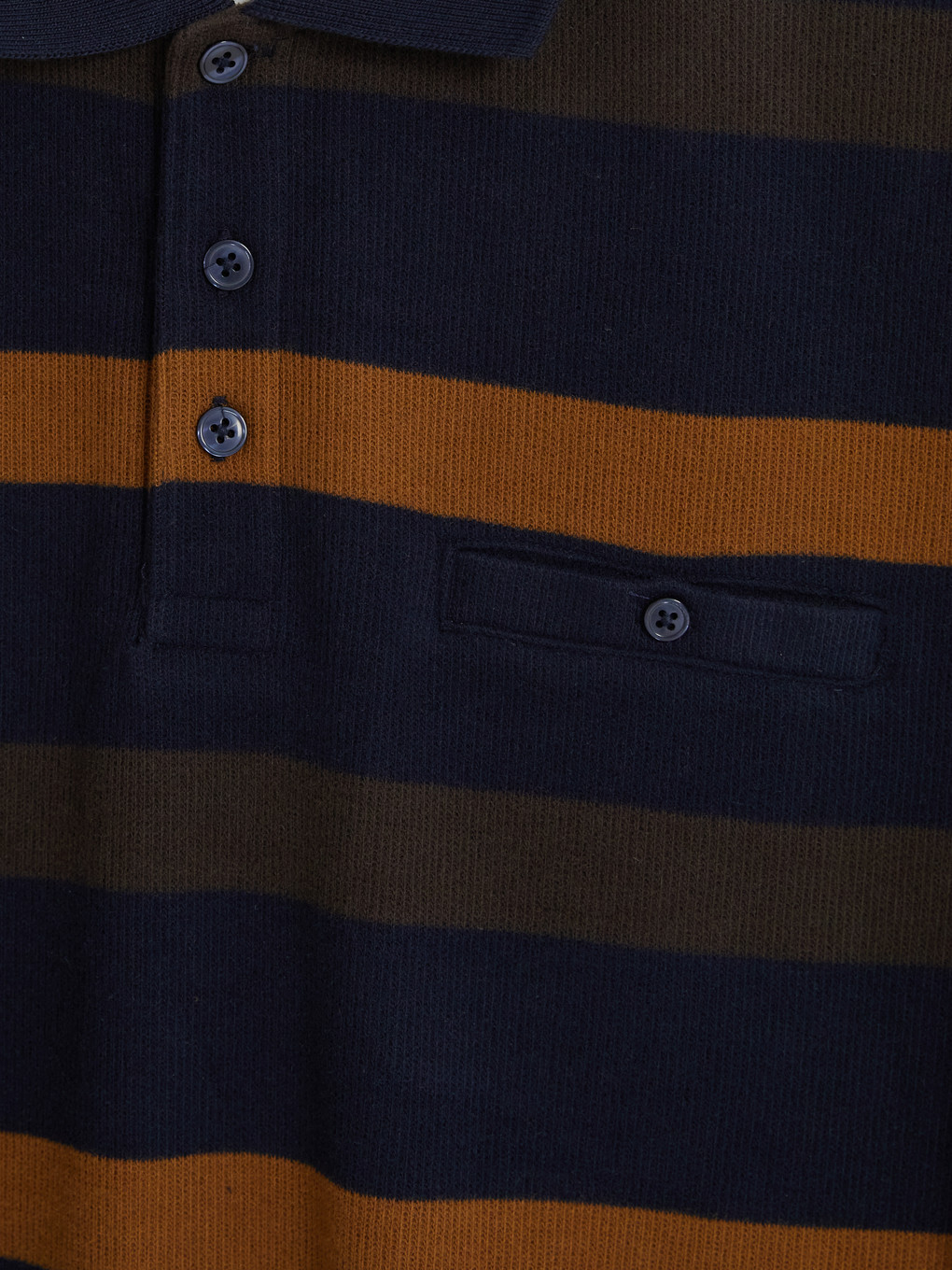 Lacivert Polo Yaka Çizgili Erkek Sweatshirt-2