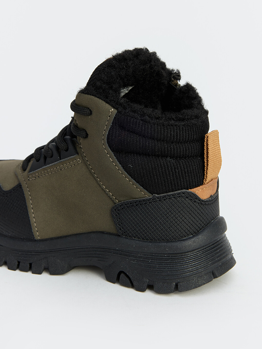Inside Faux Fur Lined Laced Boys' Boot-1