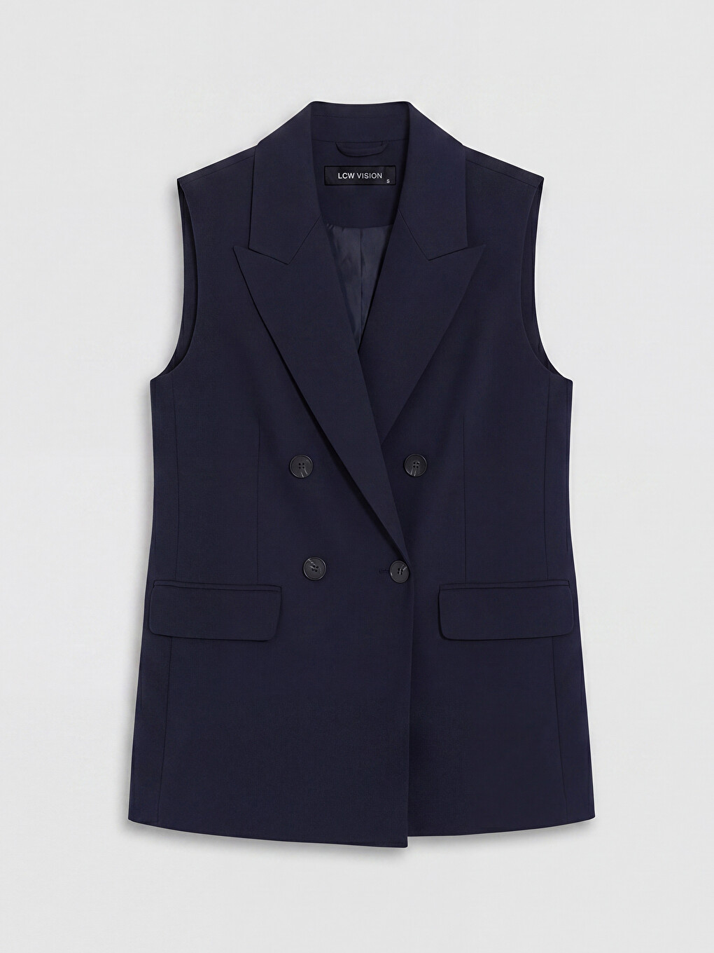 Double Breasted Collar Women's Classic Waistcoat-4
