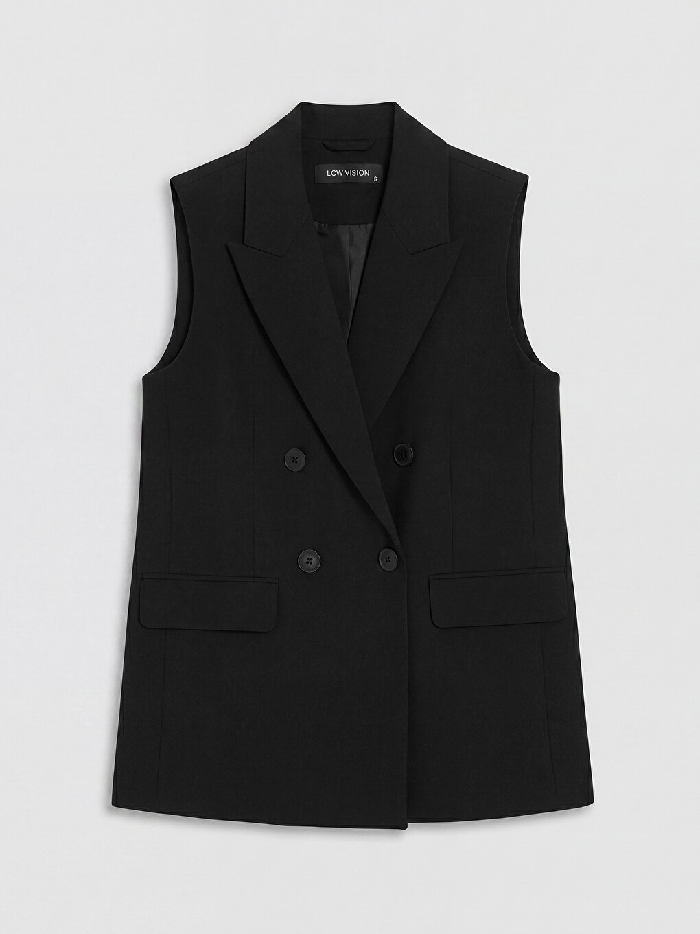 Double Breasted Jacket Collar Women's Classic Waistcoat-4