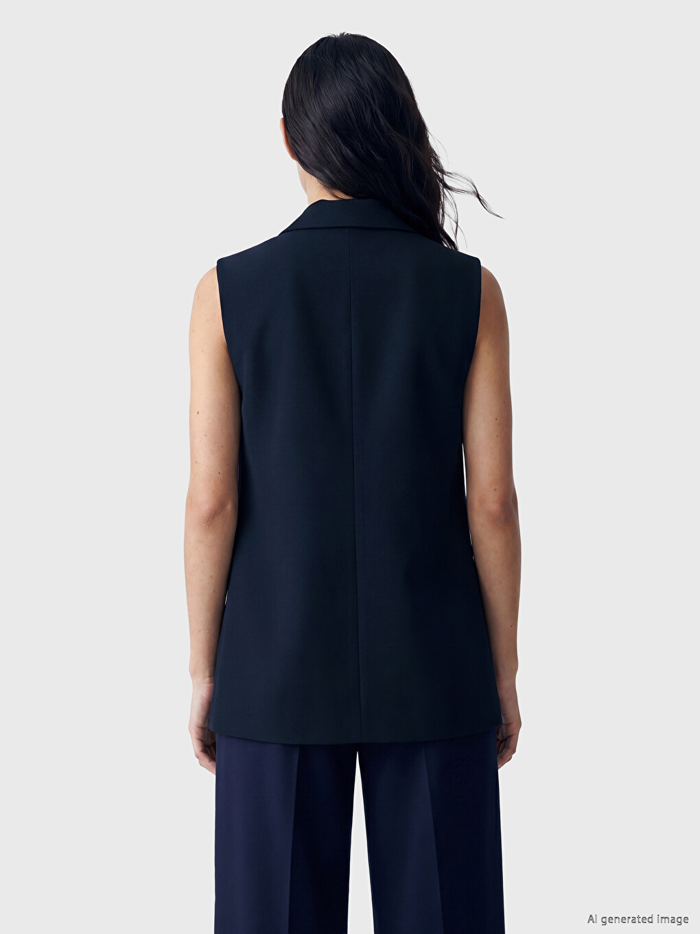 Double Breasted Collar Women's Classic Waistcoat-3
