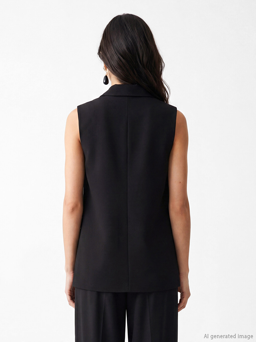 Double Breasted Jacket Collar Women's Classic Waistcoat-3