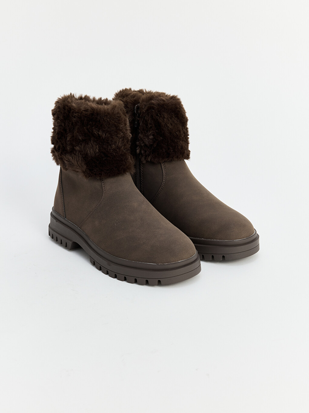 Zippered Faux Fur Girls' Boot