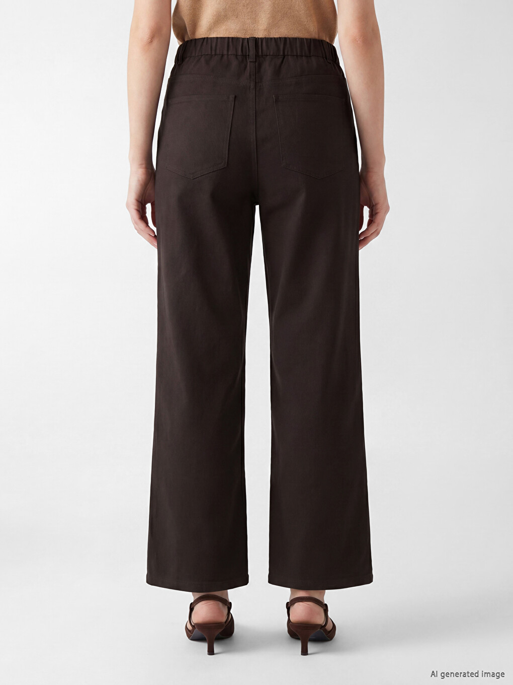 Regular Fit Women's Twill Trousers-3