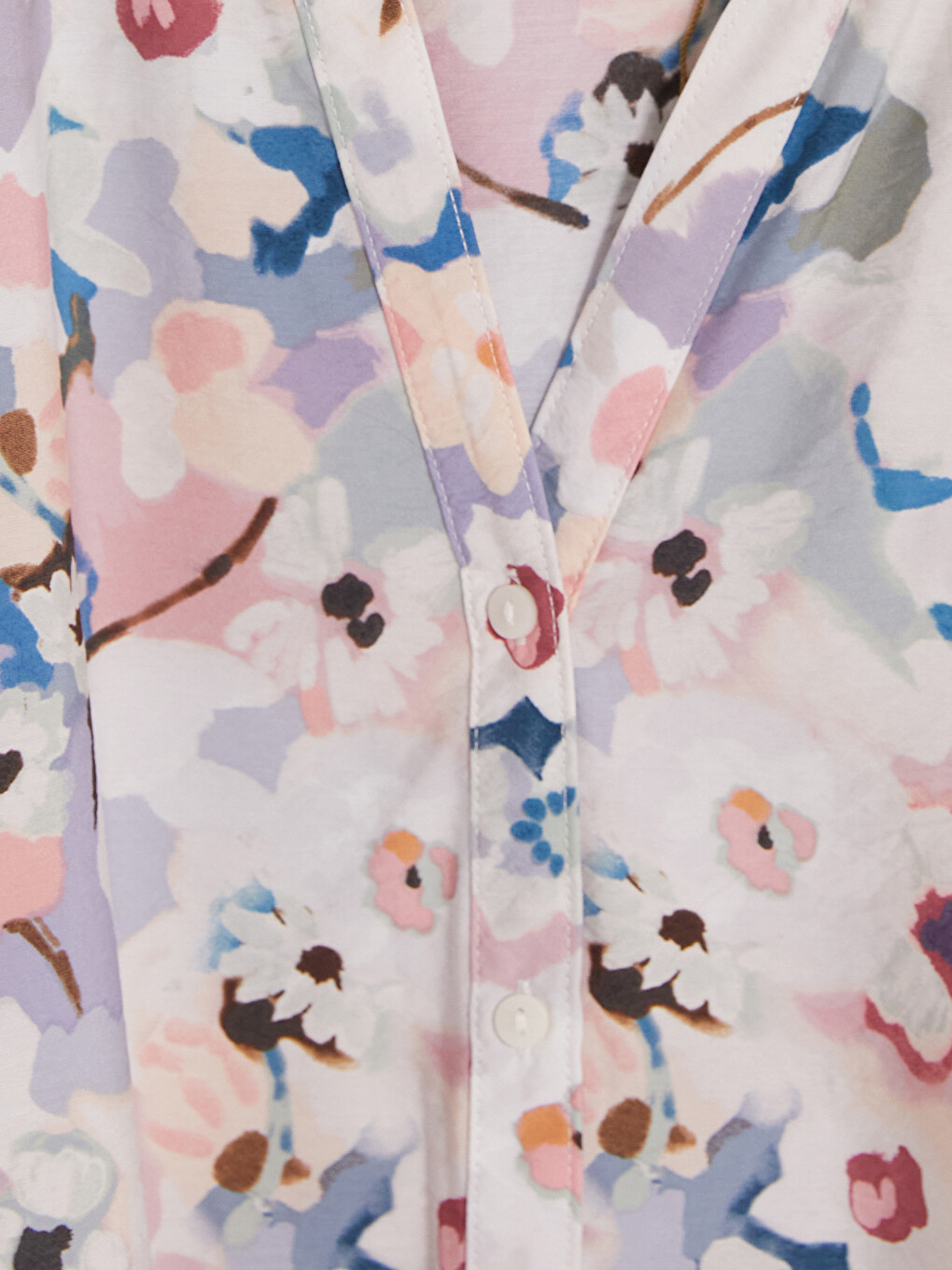 Grandad Collar Patterned Blouse-1