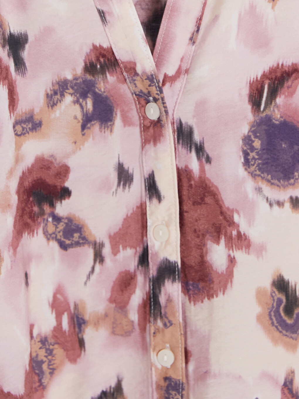 Grandad Collar Patterned Blouse-1