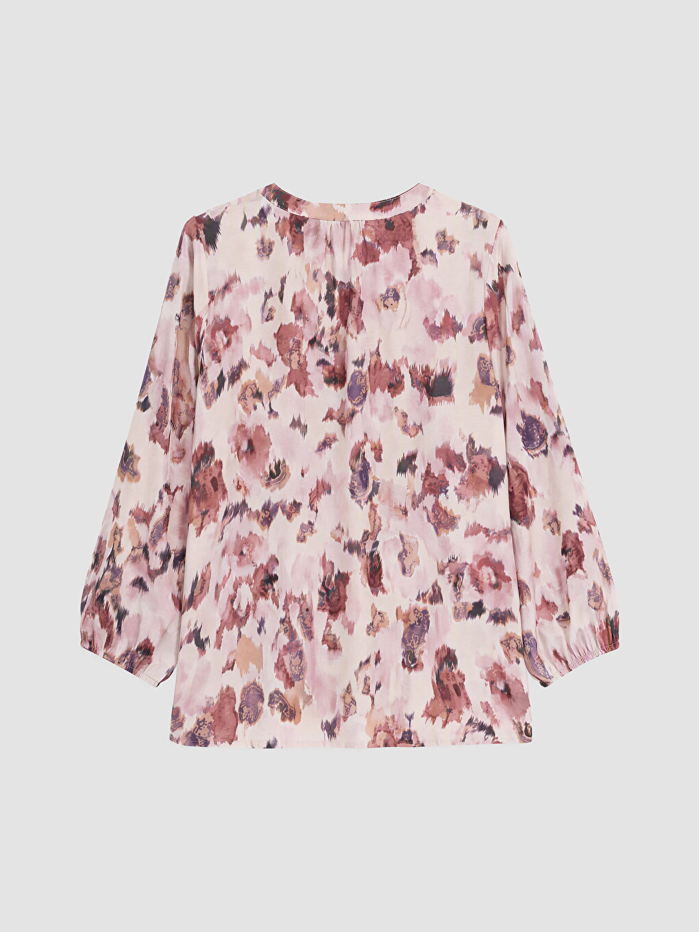 Grandad Collar Patterned Blouse-2
