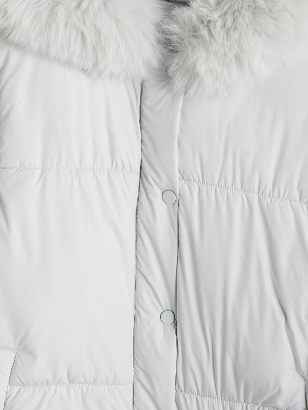 Furred Hooded Oversize Women's Puffer Coat-7