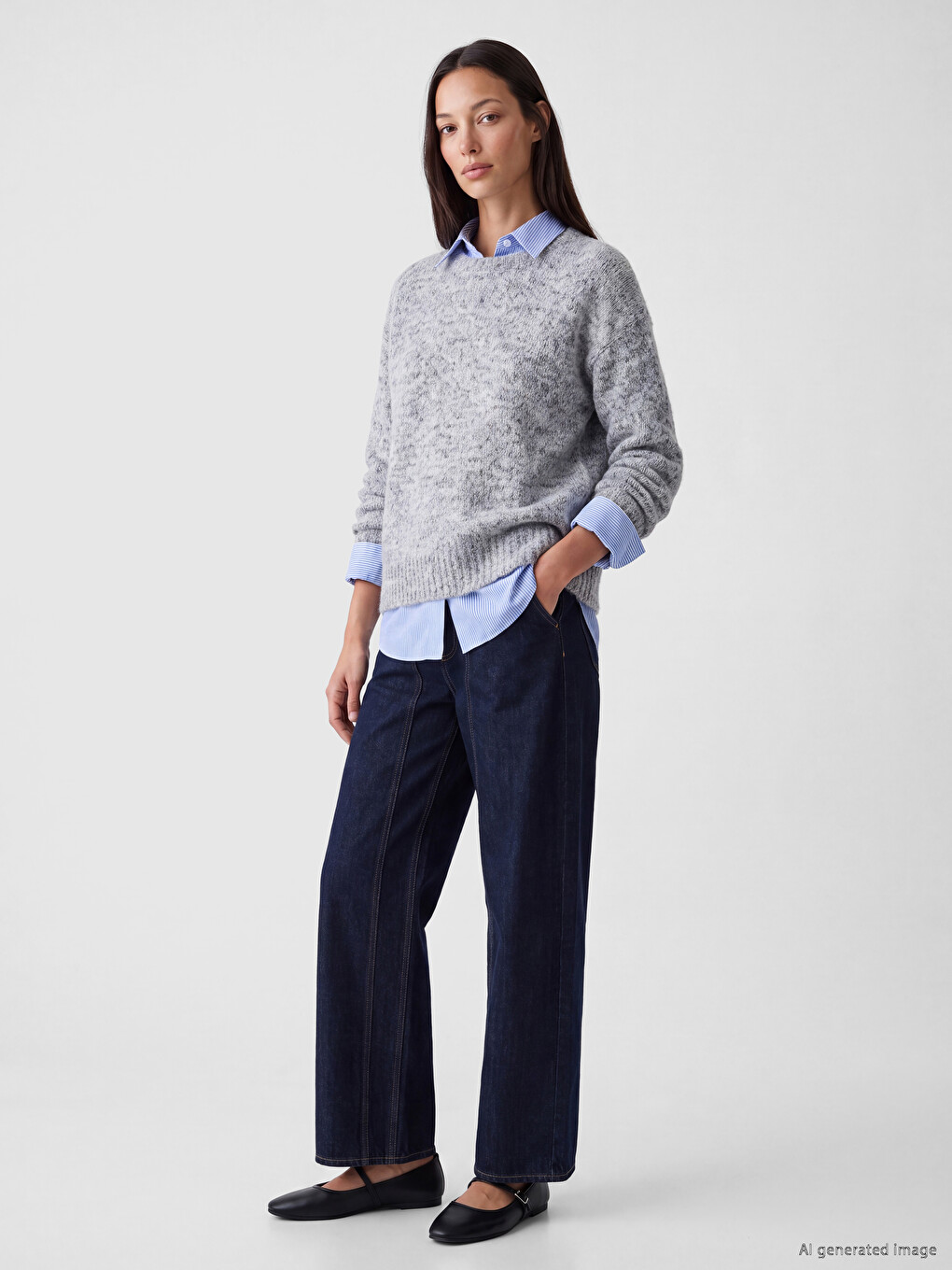 Crew Neck Oversize Women's Knitwear Sweater-1