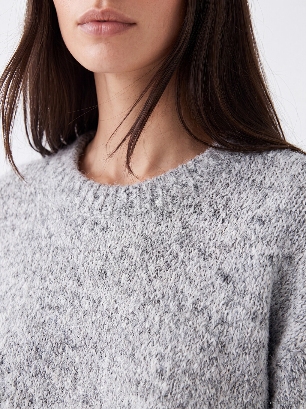 Crew Neck Oversize Women's Knitwear Sweater-2