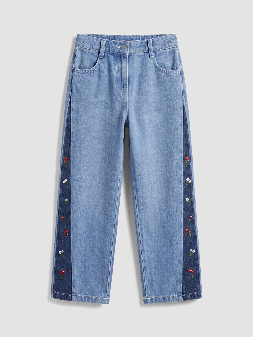 İndigo Wideleg Kız Çocuk Jean Pantolon