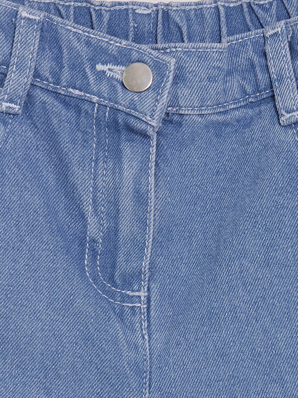 İndigo Wideleg Kız Çocuk Jean Pantolon-1