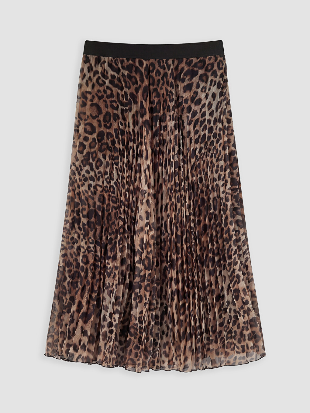 Elastic Waist Leopard Print Chiffon Skirt-5