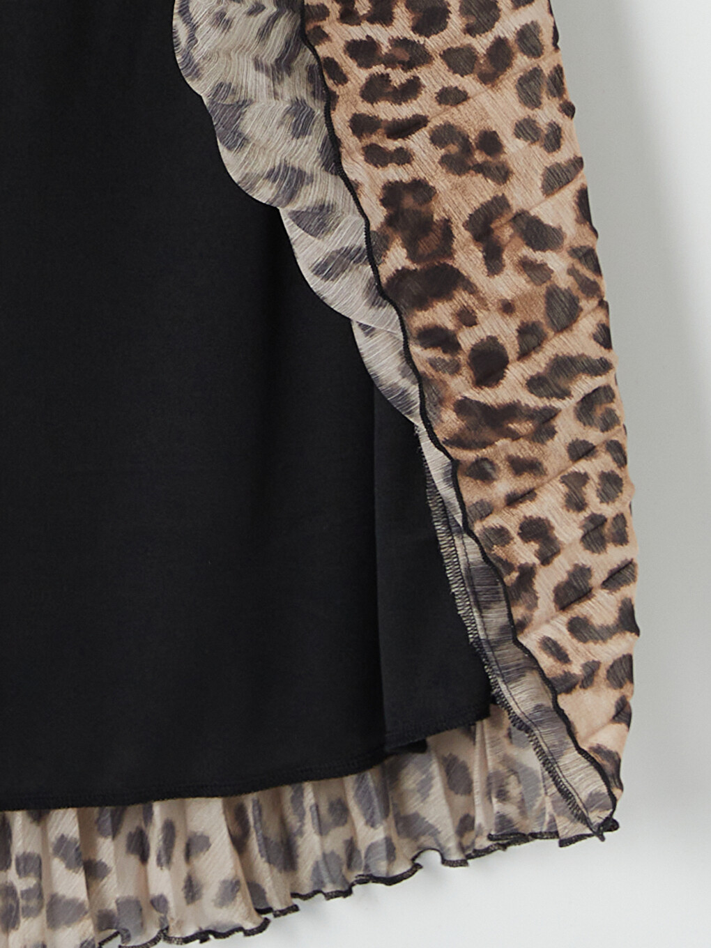 Elastic Waist Leopard Print Chiffon Skirt-6