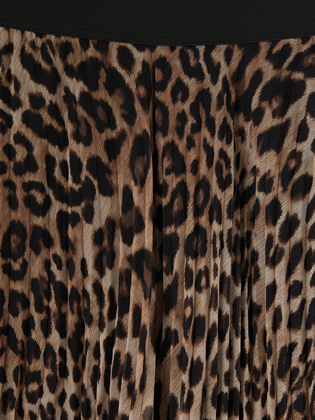 Elastic Waist Leopard Print Chiffon Skirt-7