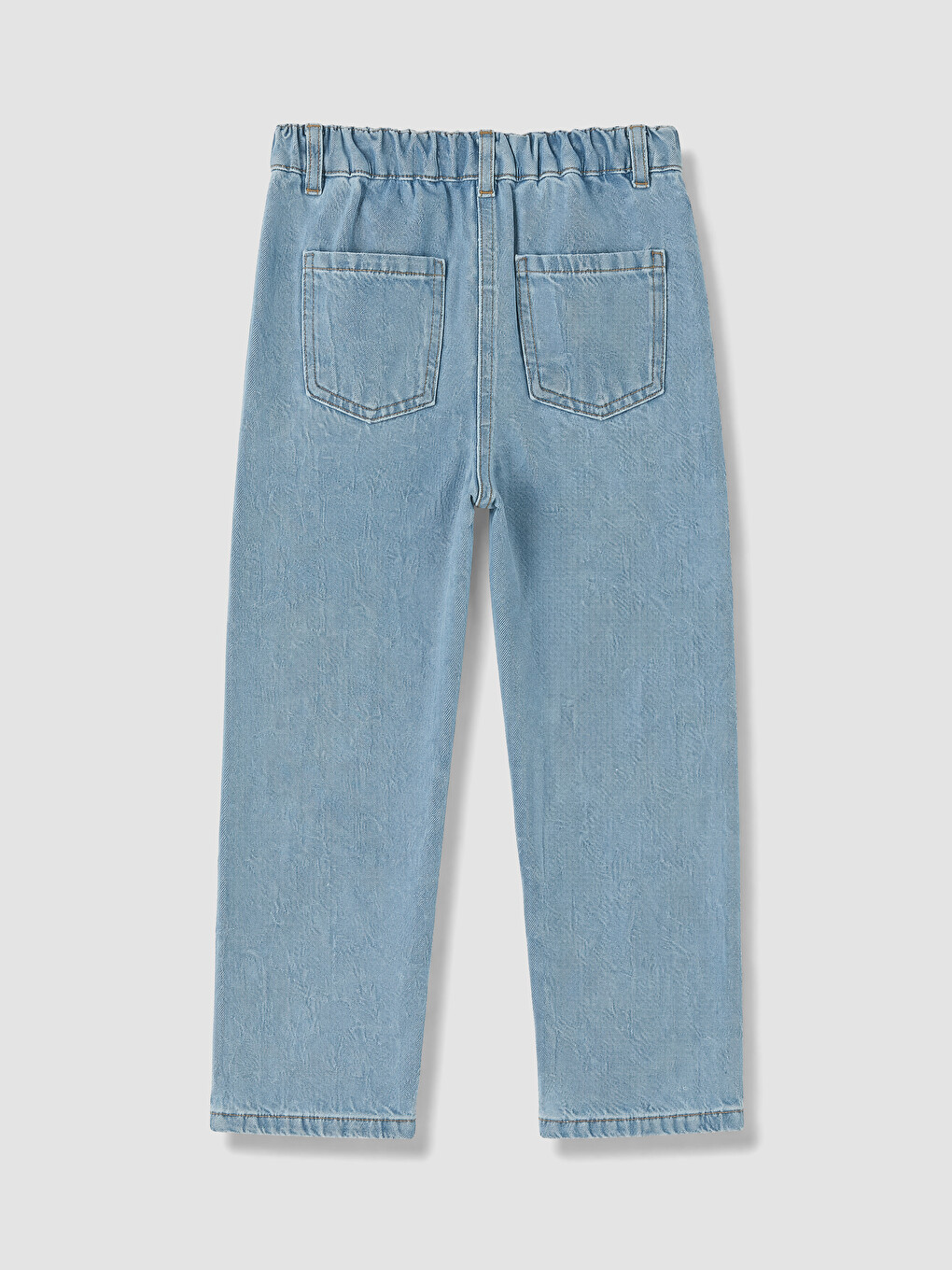 İndigo Straight Fit Nakışlı Kız Çocuk Jean Pantolon-2