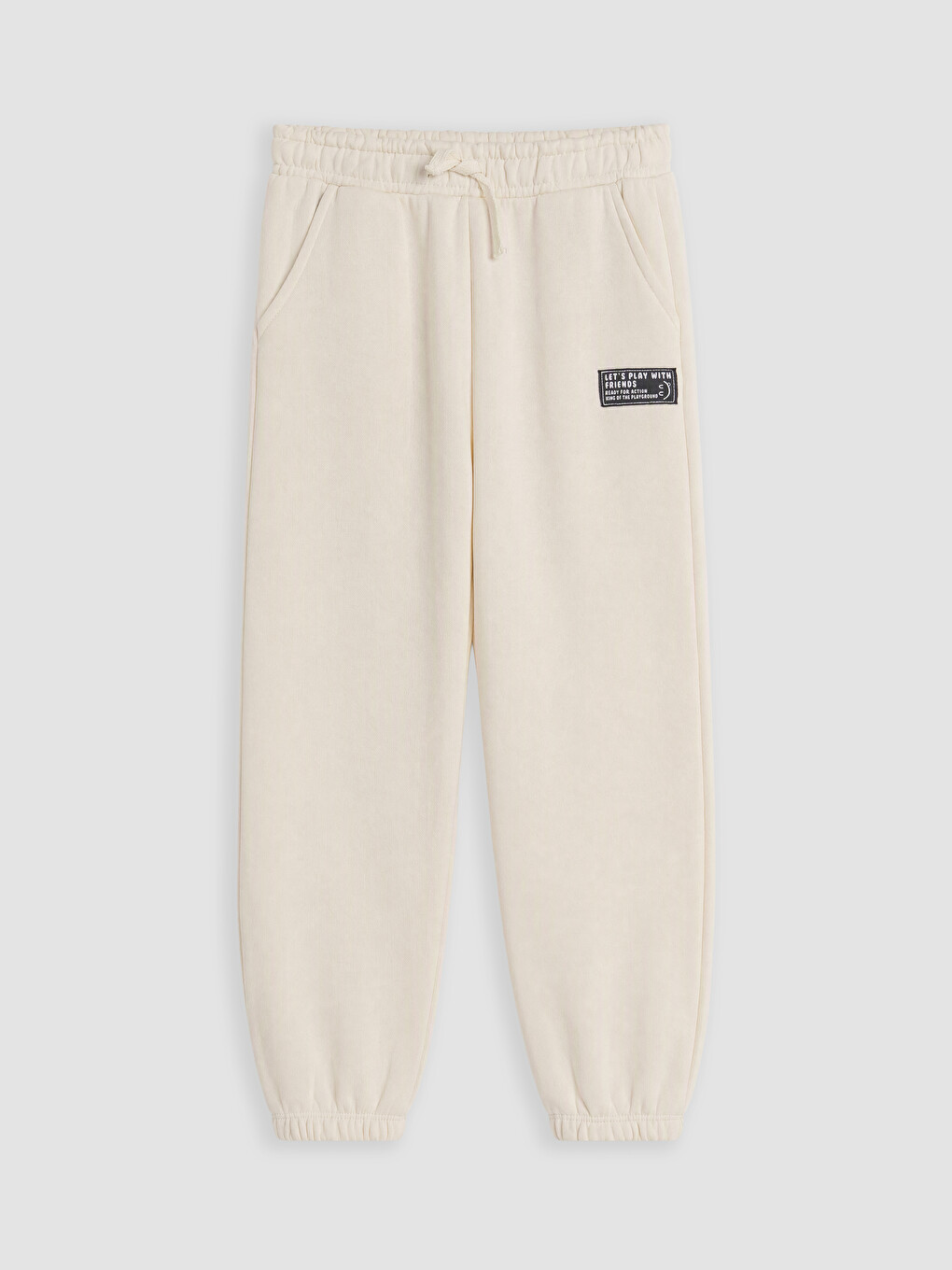 Boy Beige Jogger Sweatpants-1