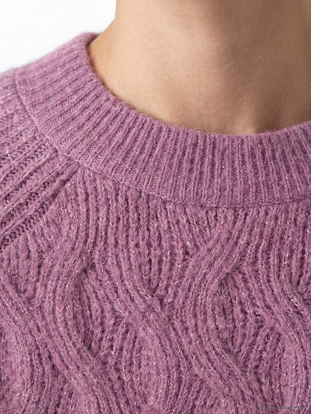 Crew Neck Patterned Women's Knitwear Sweater-2