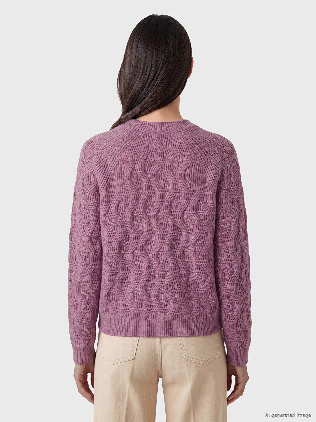 Crew Neck Patterned Women's Knitwear Sweater-3