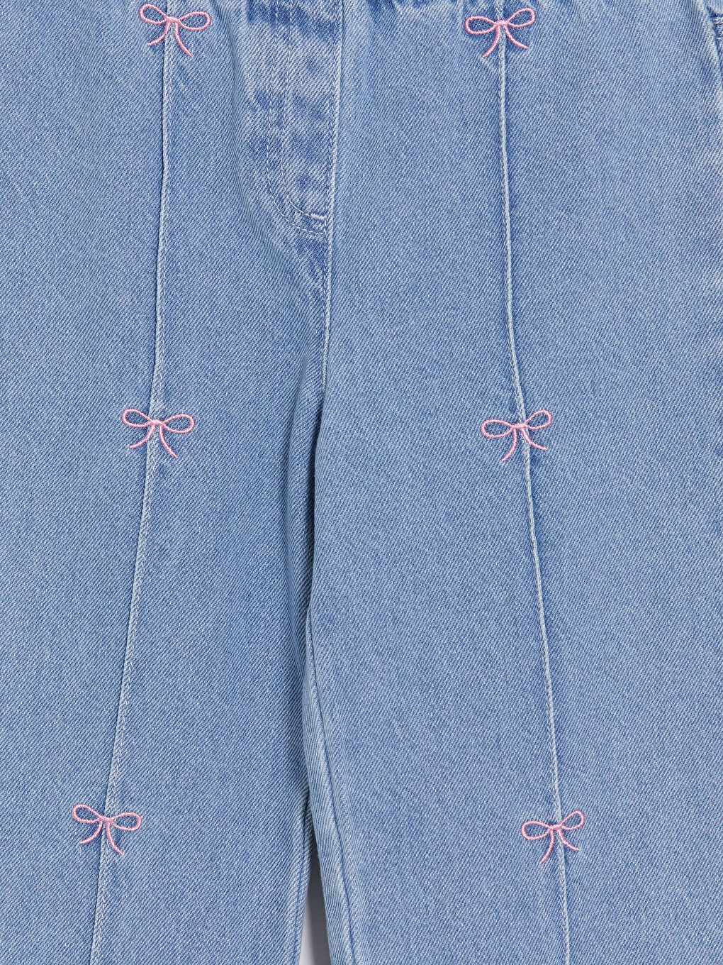 Wideleg Embroidered Girls' Jeans-1