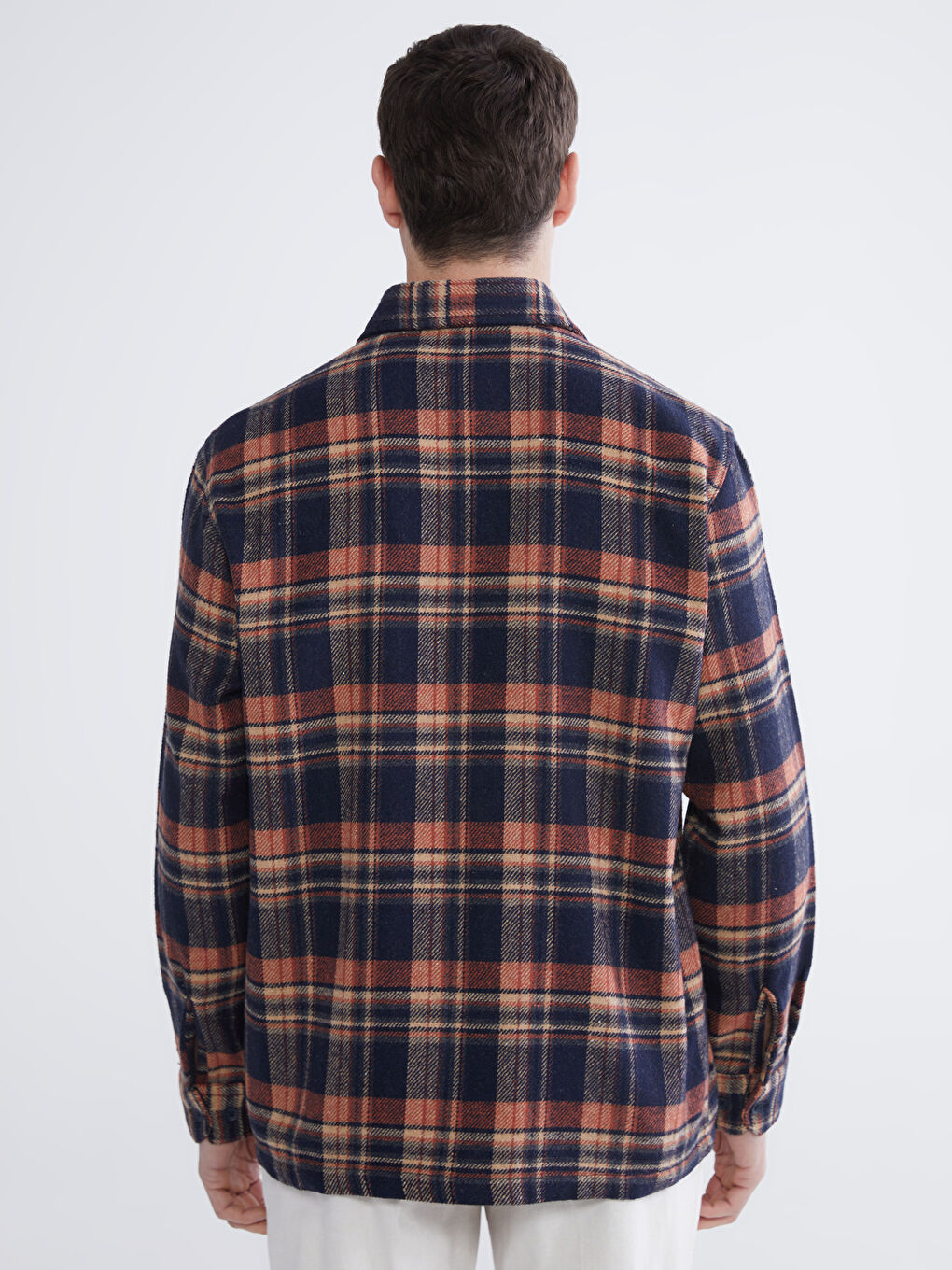 Kahverengi Rahat Kalıp Ekose Erkek Gömlek-3