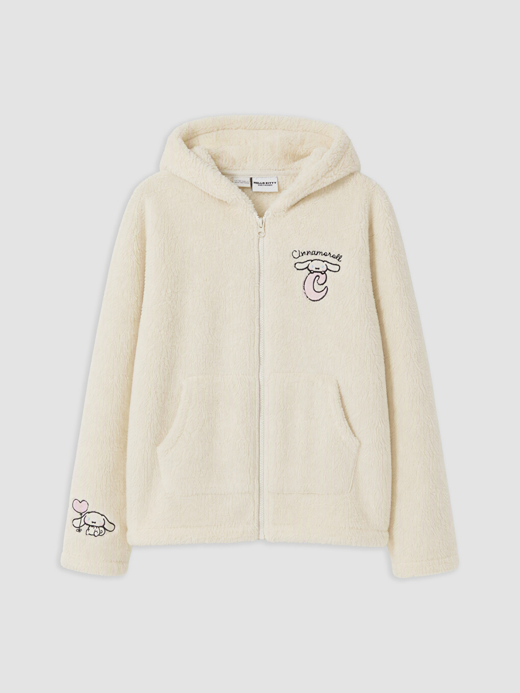 Ekru Cinnamoroll Nakışlı Kız Çocuk Pelüş Sweatshirt
